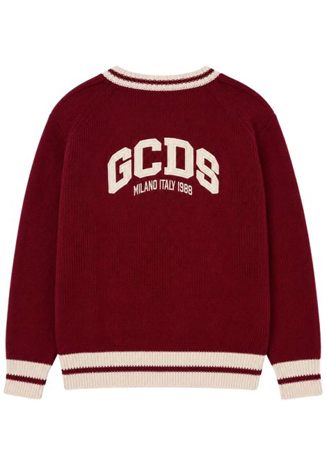 Maglione unisex in misto lana GCDS | C2GXQF587K347BORDEAU