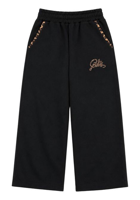 Girls' leopard cotton skirt GCDS | C2GXQI554F342NERO