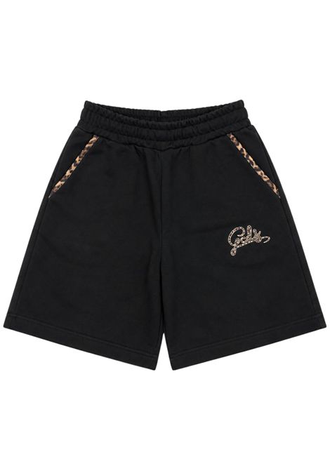 Shorts bambina nero in cotone GCDS | C2GXQL555F342NERA