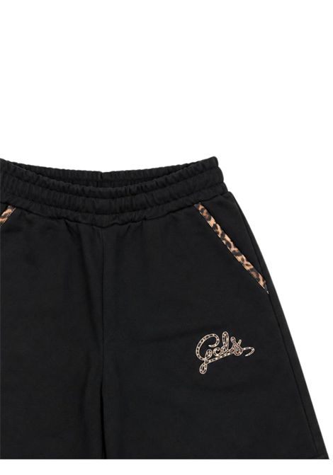 Shorts bambina nero in cotone GCDS | C2GXQL555F342NERA
