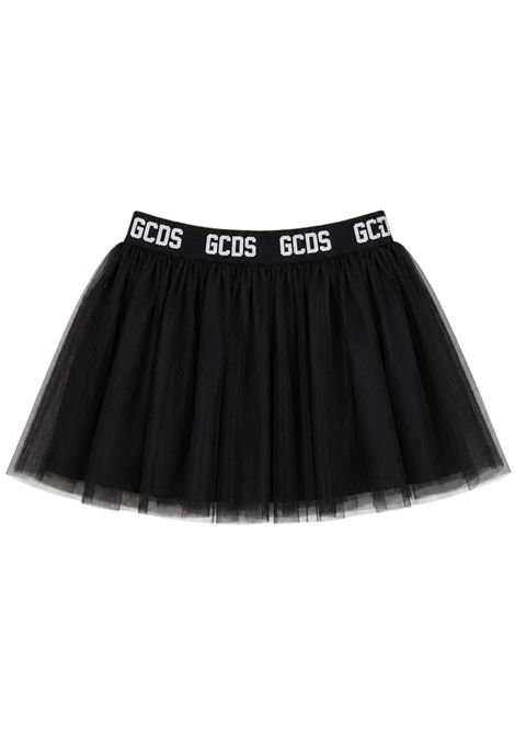 Gonna bambina nera in tulle GCDS | C2GXQM543T343NERO