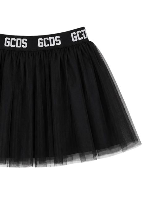 Gonna bambina nera in tulle GCDS | C2GXQM543T343NERO