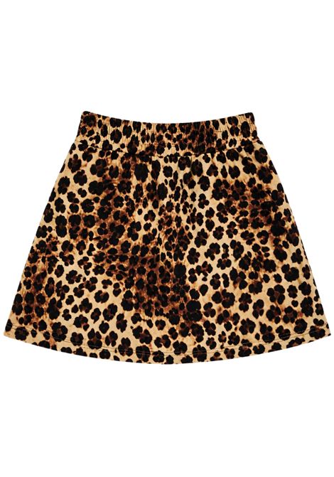 Gonna bambina leopardata in cotone GCDS | C2GXQM548F342LEOPARDATO