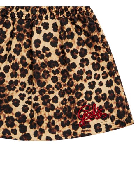 Gonna bambina leopardata in cotone GCDS | C2GXQM548F342LEOPARDATO