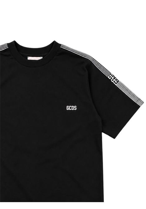 Black cotton T-shirt for girls GCDS | C2UJQC506J341NERO