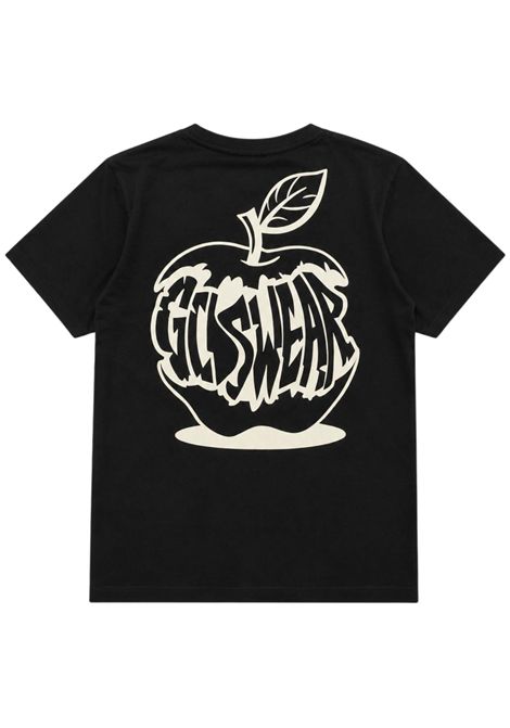 T-shirt bambino nera in cotone GCDS | C2UJQC575J341NERO
