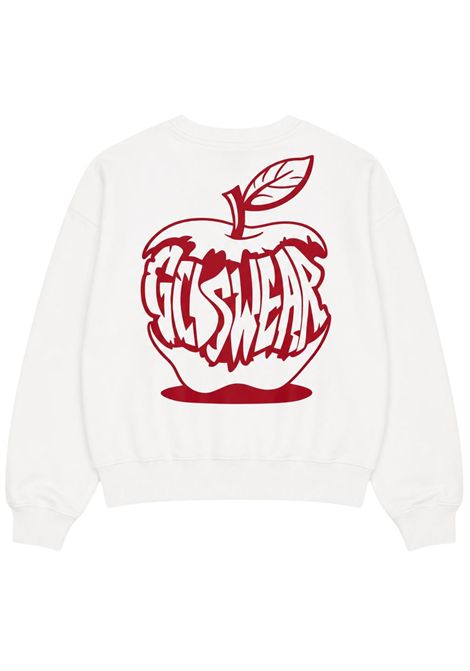 White cotton sweatshirt for girls GCDS | C2UJQE576F342BIANCO