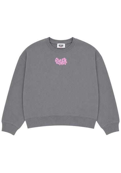 Girls' grey cotton sweatshirt GCDS | C2UJQE576F342GRIGIO