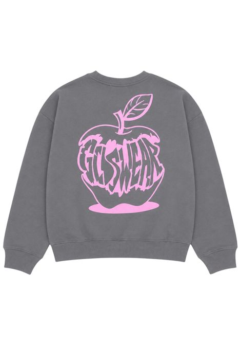 Girls' grey cotton sweatshirt GCDS | C2UJQE576F342GRIGIO