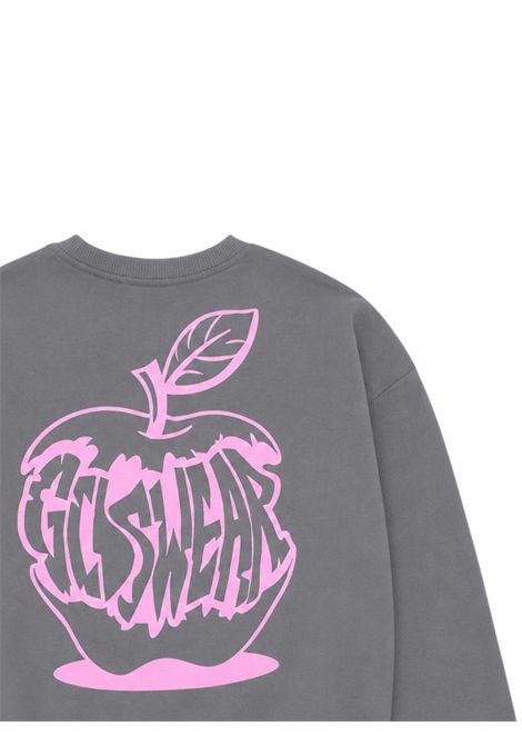 Girls' grey cotton sweatshirt GCDS | C2UJQE576F342GRIGIO