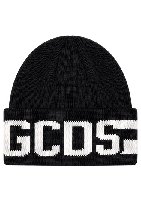 Cappello unisex nero in lana GCDS | C2UXQN595K347NERO