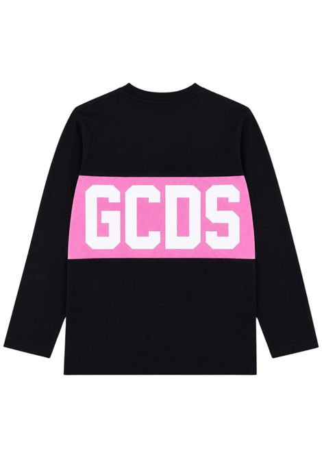 T-shirt bambina nero/rosa in cotone GCDS | Z0GJQC608J105NERA/ROSA