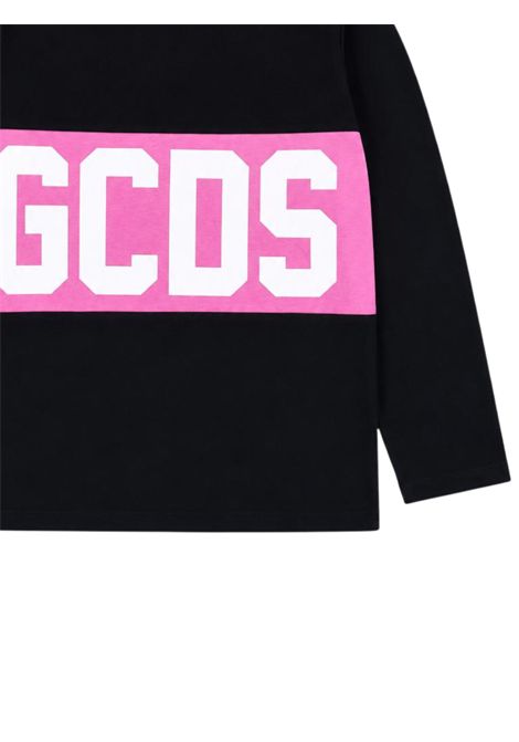 T-shirt bambina nero/rosa in cotone GCDS | Z0GJQC608J105NERA/ROSA