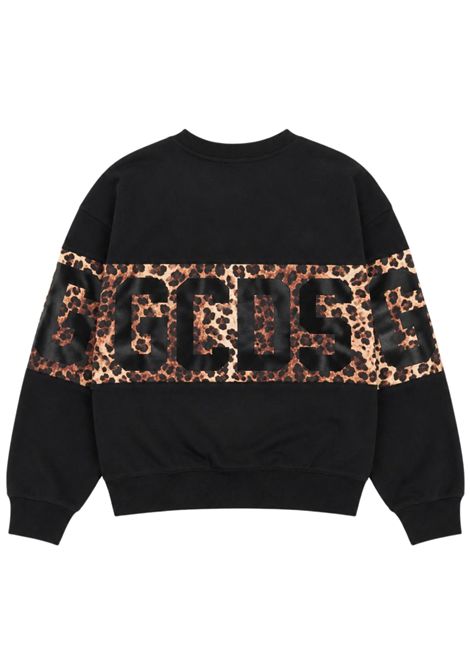 Black cotton sweatshirt for girls GCDS | Z0GJQE584F005NERA