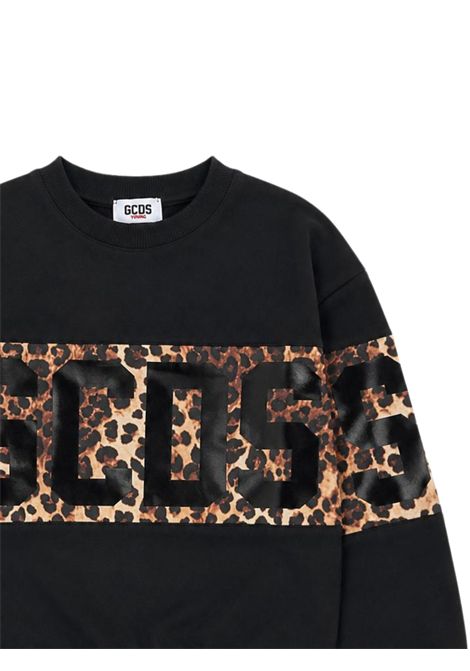 Black cotton sweatshirt for girls GCDS | Z0GJQE584F005NERA