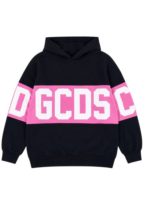 Felpa bambina nero/rosa in cotone GCDS | Z0GXQE583F004NERA/ROSA