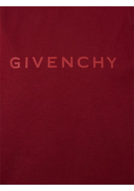 Burgundy cotton T-shirt for girls GIVENCHY | H31010/MABORDEAU