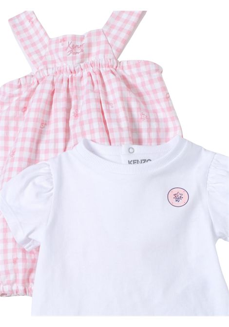 Pink cotton baby girl set Kenzo | K60042ROSA