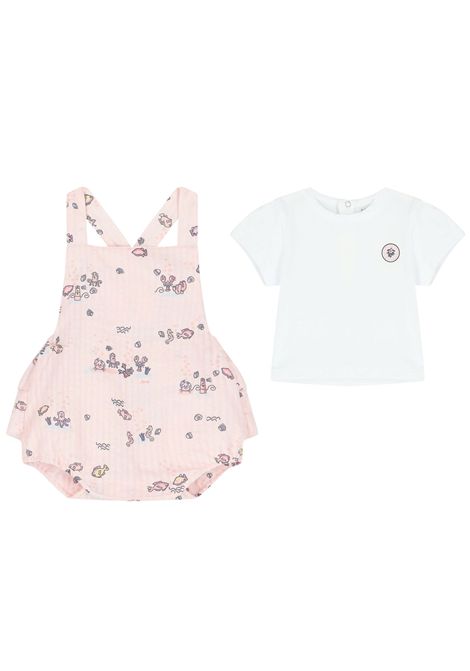 Pink cotton baby girl set Kenzo | K60050ROSA