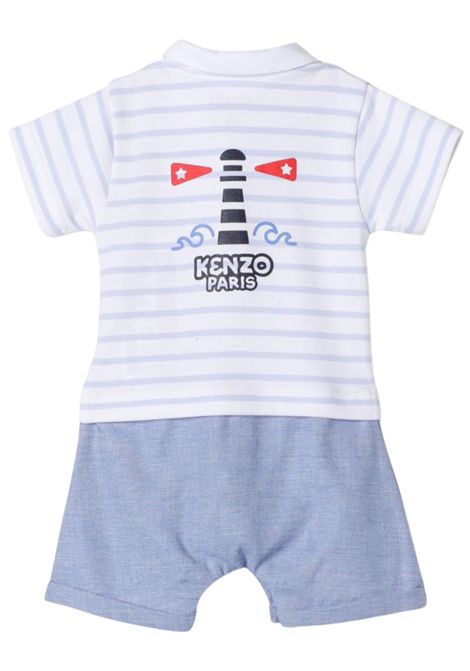 Pagliaccetto neonato azzurro in cotone Kenzo | K60062AZZURRO
