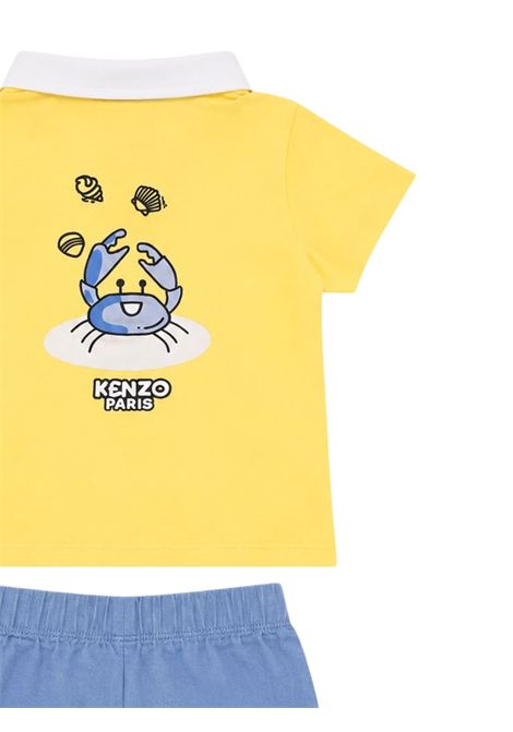 Completo neonato giallo in cotone Kenzo | K60063GIALLO