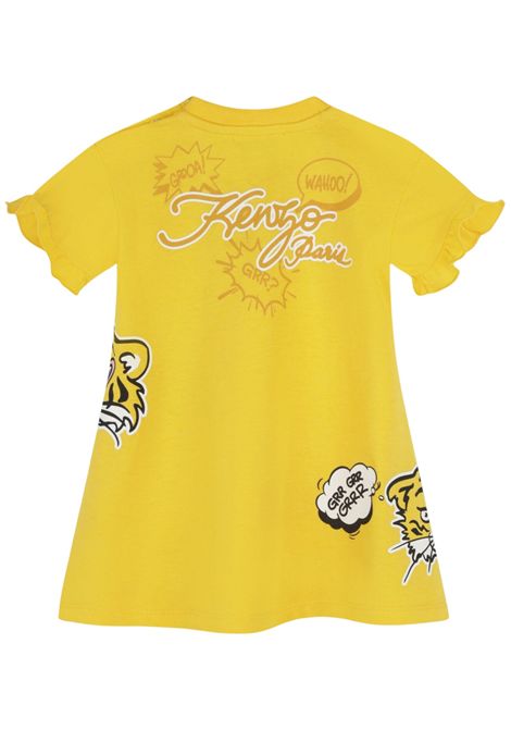 Yellow cotton baby dress Kenzo | K60116GIALLO