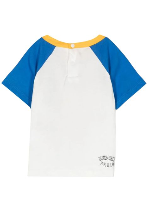 T-shirt neonato bianca in cotone Kenzo | K60156BIANCO