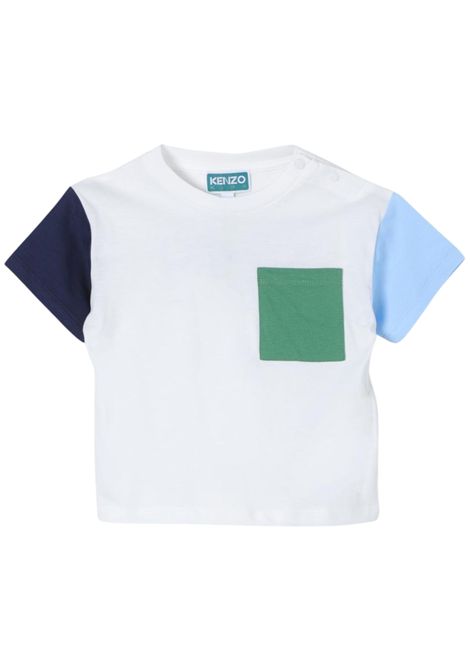 T-shirt neonato bianca in cotone Kenzo | K60165BIANCO