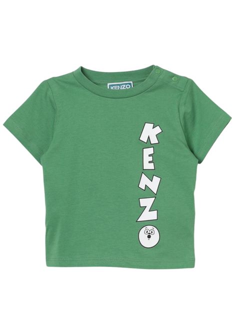 T-shirt neonato verde in cotone Kenzo | K60166VERDE
