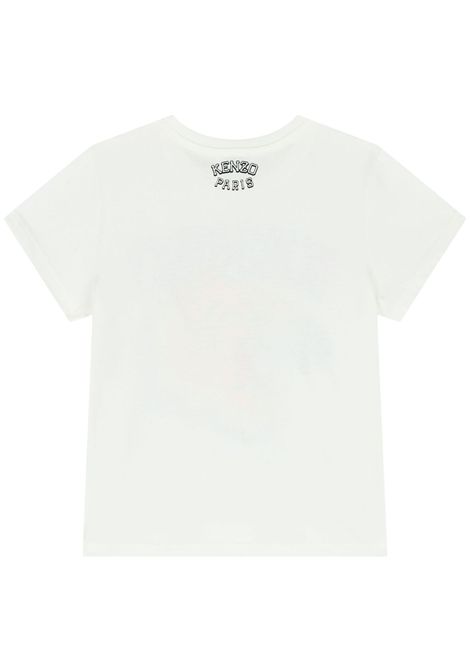 T-shirt bambina bianca in cotone Kenzo | K60264BIANCO