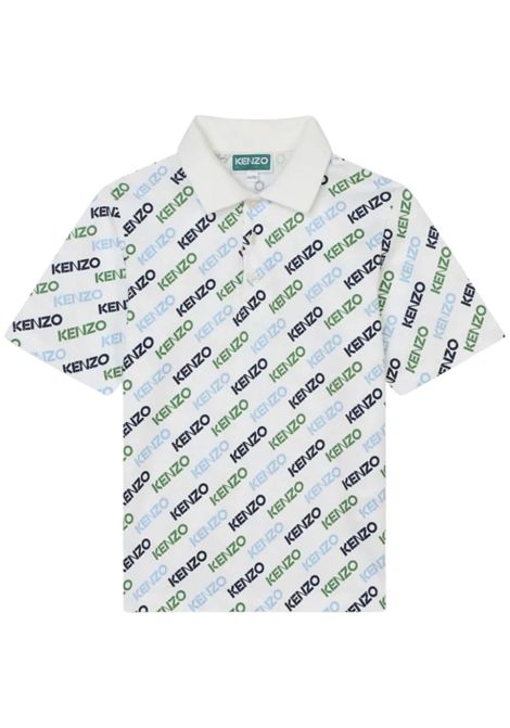 White cotton polo shirt for children Kenzo | K60304BIANCO