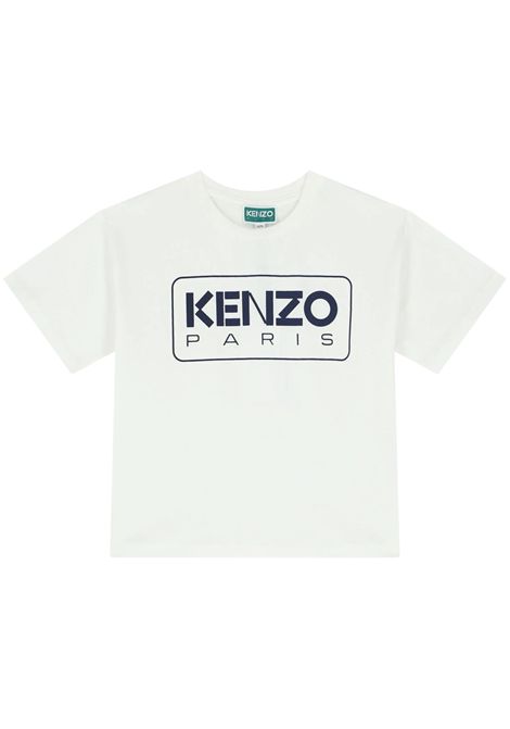 White cotton T-shirt for children Kenzo | K60340BIANCO