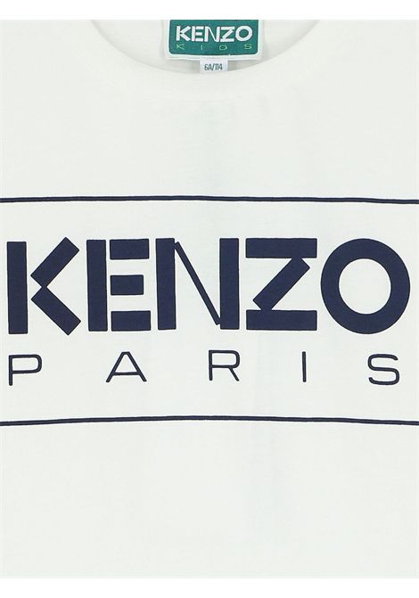 White cotton T-shirt for children Kenzo | K60340BIANCO