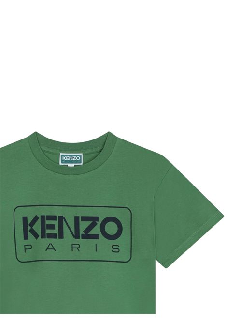 Green cotton T-shirt for children Kenzo | K60340VERDE