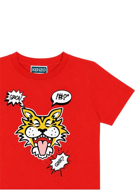 Red cotton T-shirt for children Kenzo | K60342ROSSO