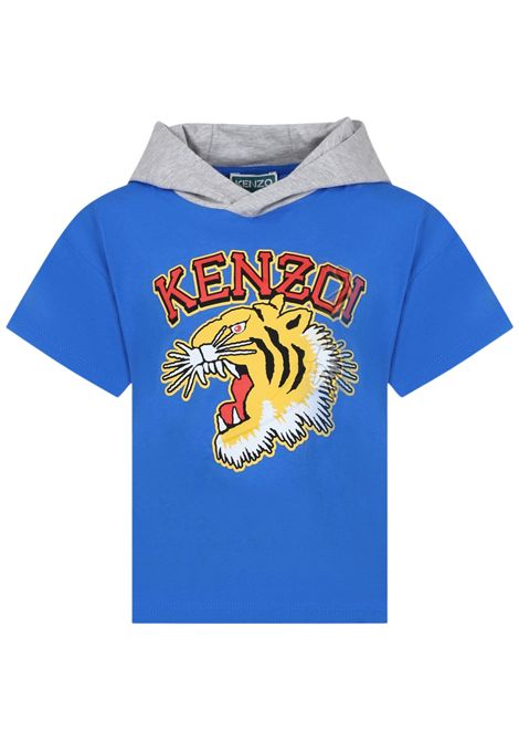 Blue cotton T-shirt for children Kenzo | K60356BLU