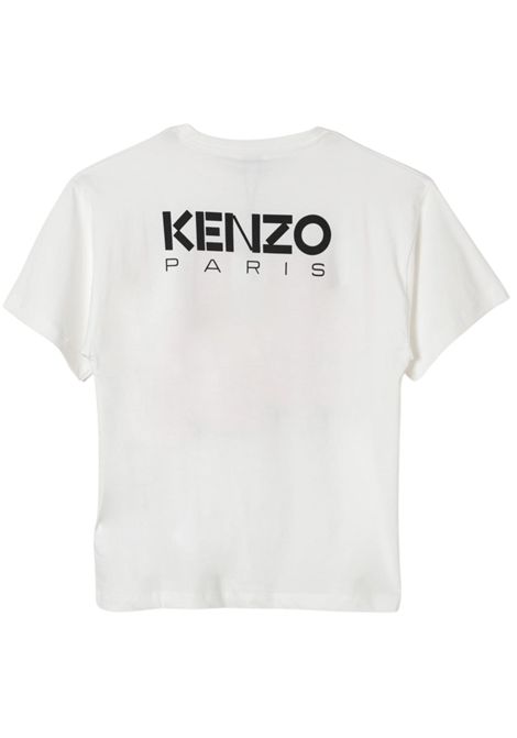 T-shirt bambina bianca in cotone Kenzo | K60383BIANCO
