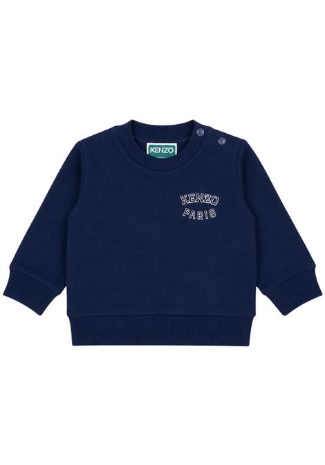 Felpa neonato blu in cotone Kenzo | KK60160BLU