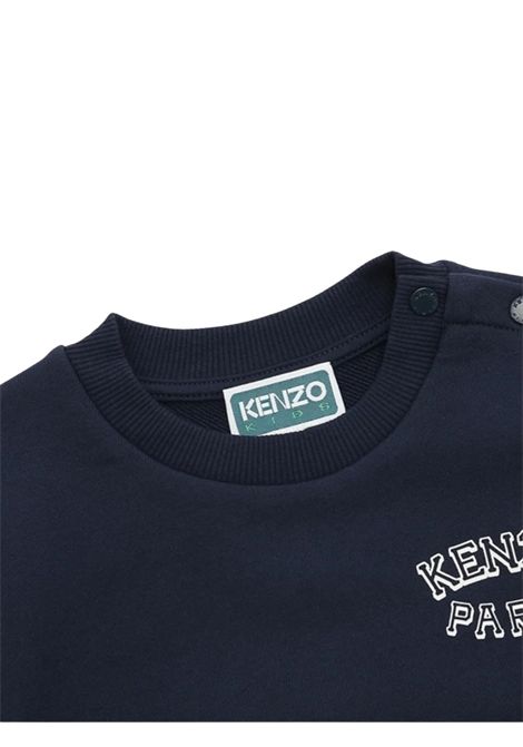 Felpa neonato blu in cotone Kenzo | KK60160BLU