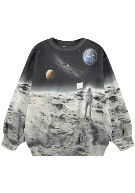Black cotton sweatshirt for children MOLO | 1W25J201/DENERO