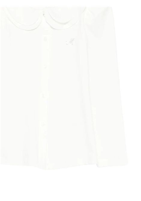 Camicia bambina bianca in cotone Monnalisa | 17FPAT6002/ANBIANCO