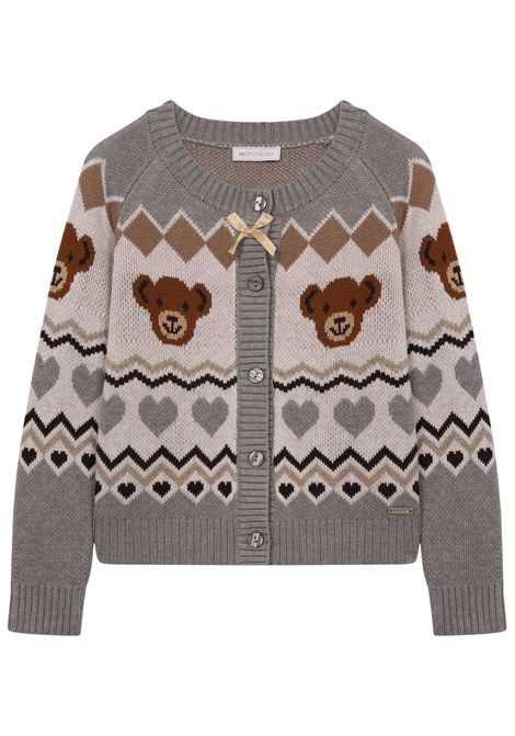 Girls' wool blend cardigan Monnalisa | 19F808/ANGRIGIO