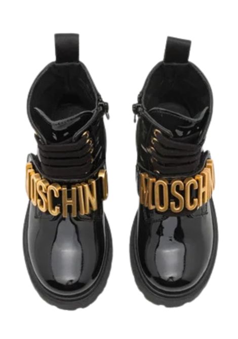 Anfibi bambina neri in pelle Moschino | 81875/PIANERO