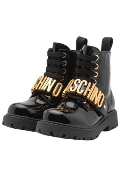 Anfibi bambina neri in pelle Moschino | 81875/PIANERO