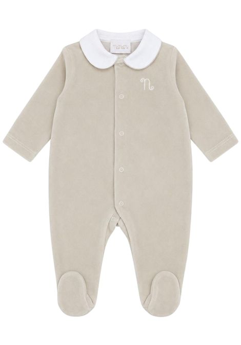 Beige velvet baby romper NANAN | CON051BEIGE