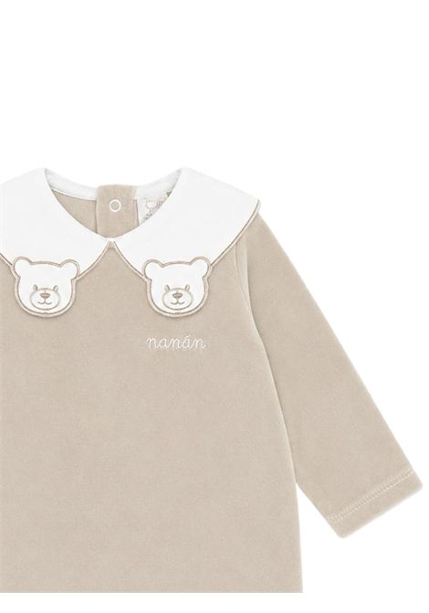 Beige velvet baby romper NANAN | CON055BEIGE