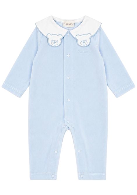 Tutina neonata azzurra in velluto NANAN | CON056AZZURRO