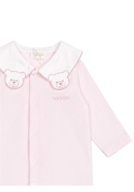 Tutina neonata rosa in velluto NANAN | CON056ROSA