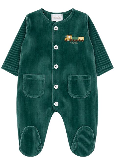 Green cotton baby romper NANAN | I25119VERDE