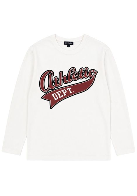 T-shirt bambino bianca in cotone Please | 7854545/DEBIANCO